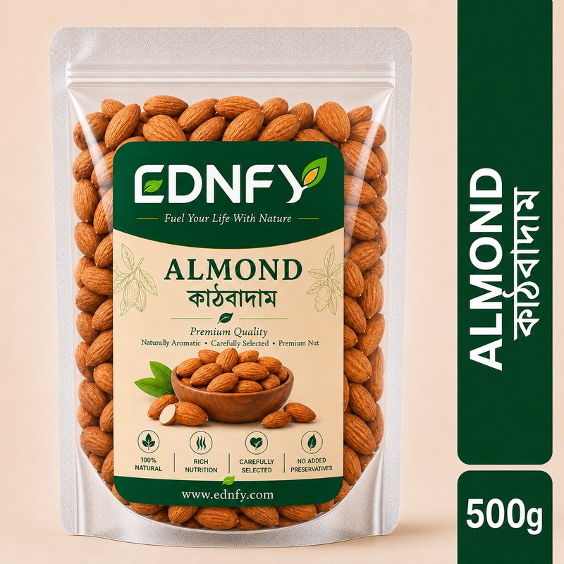 EDNFY Premium Almonds (Kath Badam) | Natural Healthy Nuts