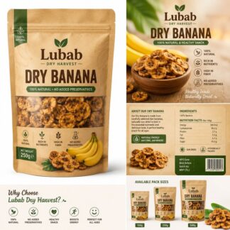 Lubab Dry Harvest Premium Dry Banana | 100% Natural | No Added Preservatives | Healthy Snack