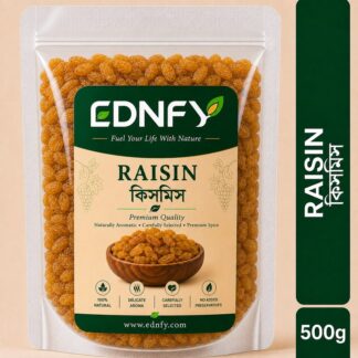 EDNFY Premium Raisins (Kishmish) | Natural Golden Raisins | Sweet & Soft Dried Grapes | Fiber, Antioxidants & Essential Nutrients | Healthy Snack for Breakfast, Baking & Daily Nutr