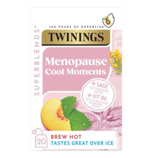Twinings Superblends Menopause Cool Moments Peach Herbal Tea infusion with Lemon Balm, Honey Blush & Vitamin B6, 20 Biodegradable Bags