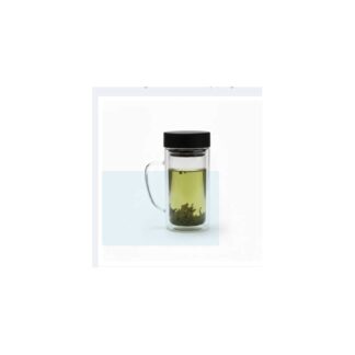 Durable Double Walled Glass Tea Maker with Secure Lid and Built-in Tea Filter, Lightweight Travel Friendly Infusion Bottle for Healthy Drinks, Stylish Transparent Mug for Green Tea