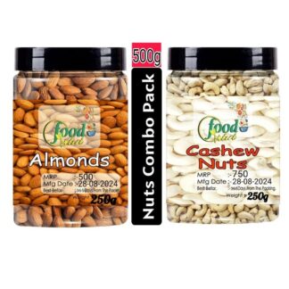 Nuts Combo Pack{Almonds-250G & Cashew Nuts-250G}-500G(Jar Pack)