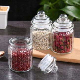 3pcs 300ml Glass Jars with Lids Small Mason Jars Candy Cookie Coffee Tea Seeds Nuts Spice Jar Buffet Jar Decoration DIY Jars 7.5 cm Dia. x 13cm H