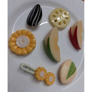 Unique cute hair pin hair clip Apple slice, Lotus root slice, pistachio nut, melon seed, short Corn shape hair accessories