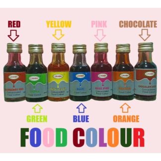 Lihama ( 7 Pcs ) Organic Combo Food Color Sets Of  Red + Green + Yellow + Blue + Pink + Orange + Chocolate -  28 ml ( 7 Pieces)