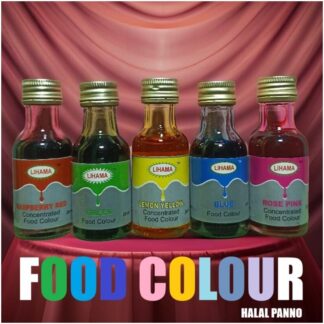 Lihama ( 5 Pcs ) Organic Food Color Combo Set = Red + Green + Yellow + Blue + Pink  = 28 ml x 5 Pcs