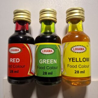 Lihama ( 3 Pcs ) Organic Combo Food Color Sets - Red + Green + Yellow = 28Ml x 3 Pcs