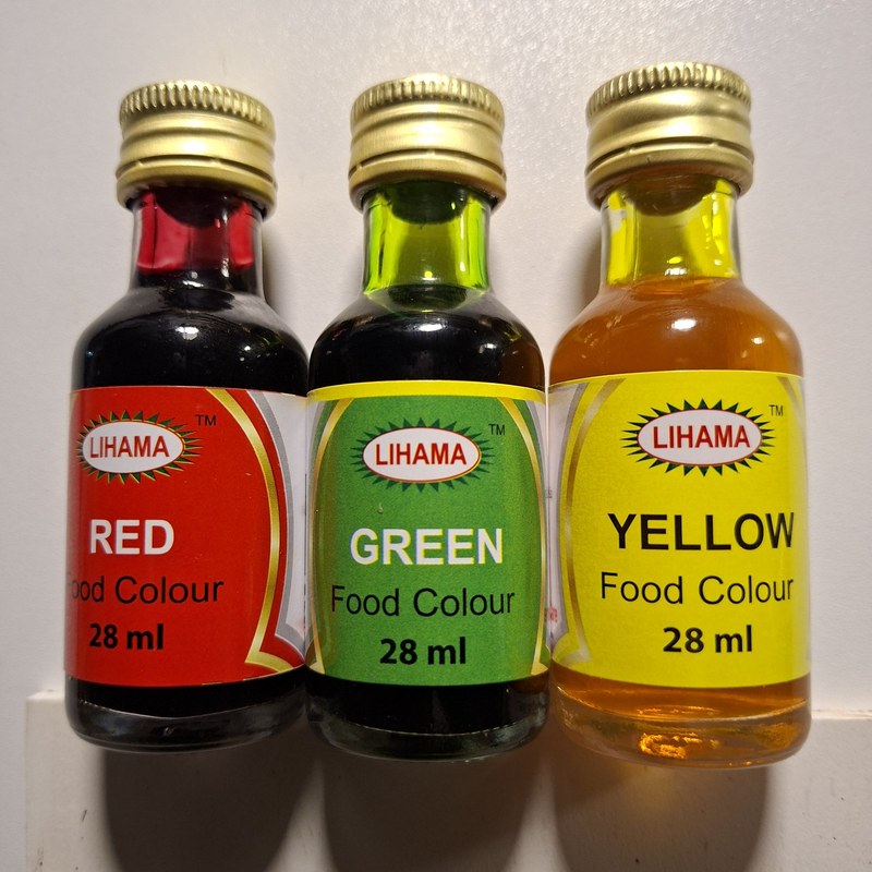 Lihama ( 3 Pcs ) Organic Combo Food Color Sets - Red + Green + Yellow = 28Ml x 3 Pcs
