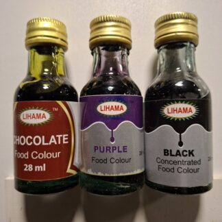 Lihama Soft Gel Organic Combo Food Color Sets - Chocolate + Black + Purple - 28 ml x 3 Pcs