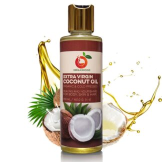 Organicoo Extra Virgin Cold Pressed Coconut Oil – 100% Pure – For Hair, Skin & Body – 200ml Jar