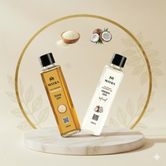 Mayra Dandruff Care Hair Oil Combo – Cold Pressed Sesame Oil & Extra Virgin Coconut Oil (100ml + 100ml)